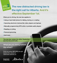 Buzz Article: Distracted Driving Law in Effect for Alberta, Canada