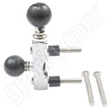 RAM Mount Chrome Motorcycle Handle Base with Double 1 inch Ball