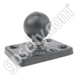 RAM Mount Rectangular 1.5 x 2 inch Plate on 1 inch Ball