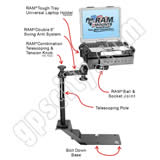 RAM Mount Chevrolet Ford and GMC Dual Arm Laptop Vehicle Mount