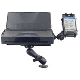 Mounting the RAM Printer Cradles with a Vehicle Laptop Mount - Click for larger view