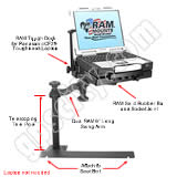 RAM Mount Dodge Dual Arm CF29 Laptop Vehicle Mount