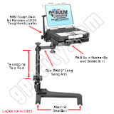 RAM Mount Chevrolet GMC Hummer Dual Arm CF29 30 Laptop Vehicle Mount