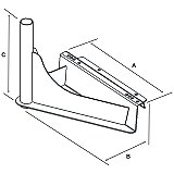 Click for larger view of the RAM-VB-140 RAM Mount Commercial Semi Truck Laptop Mount Base Dimensional Drawings
