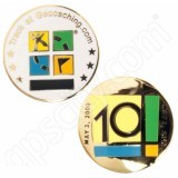 Geocaching Micro 10 Year Anniversary Geocoin
