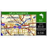 Screen Shot of the StreetPilot 2720 2D view with the GTM Traffic Receiver Data