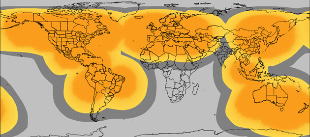 SPOT World Coverage map SPOT Coverage Map