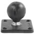 RAM Mount Rectangular 2 x 2 inch Plate with 1.5 inch Ball