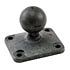 RAM Mount Plastic Rectangular AMPS Connection Plate with 1 inch dia Ball