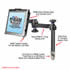 RAM Mount Tele-Pole Male 8 inch Upper Tube System with Motion LE1600 Tablet Cradle
