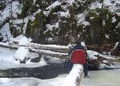 crossing the steam to Piper's cave