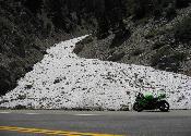 Some left over snow.