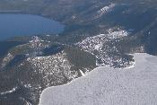 Cinder Cone and Lava flow into East Lake