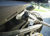 Diamond plate taped to passenger peg