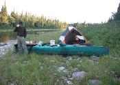 An easy portage on the dry riverbed.