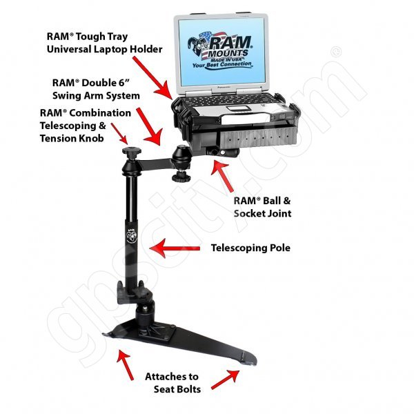 RAM Mount Subaru Dual Arm Laptop Vehicle Mount