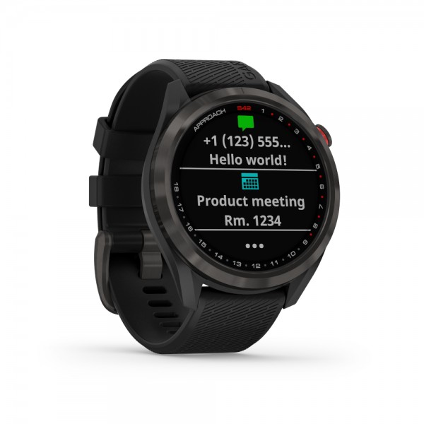 Garmin Approach S42 Gunmetal with Black Silicone Band