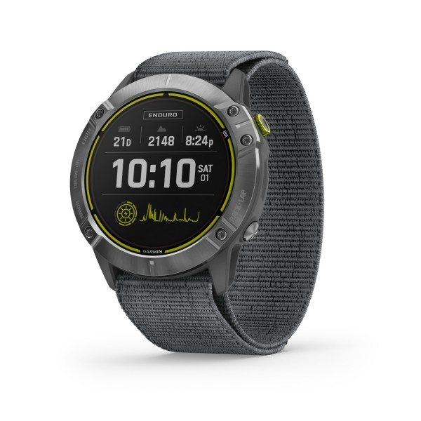 スポーツ GARMIN Enduro Steel UltraFit Nylon Strap Garmin Enduro GPS Watch Steel with Gray UltraFit Nylon Band
