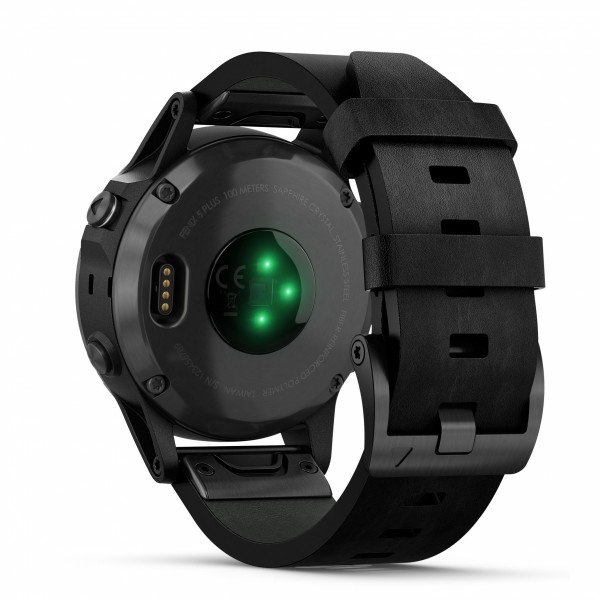 Garmin fenix 5 Plus Sapphire Black with Black Leather Band Garmin fenix 5 Plus Sapphire Black with Black Leather Band
