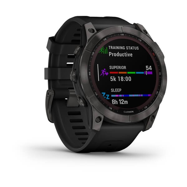 Garmin fenix 7X Sapphire Solar Carbon Gray DLC Titanium with Black
