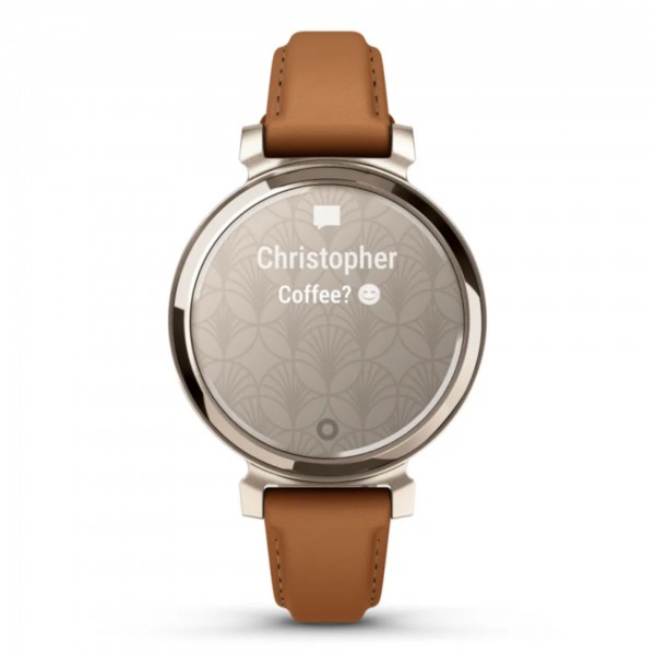 Garmin Lily 2 Classic Cream Gold with Tan Leather Band