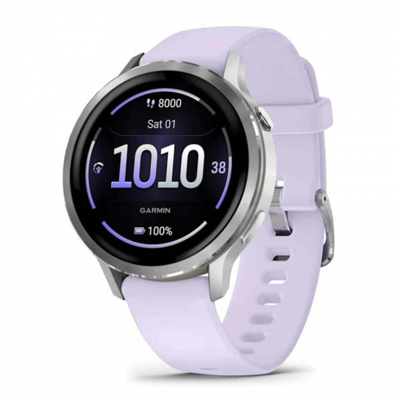 Garmin Venu 4 41mm Silver with Periwinkle Silicone Band