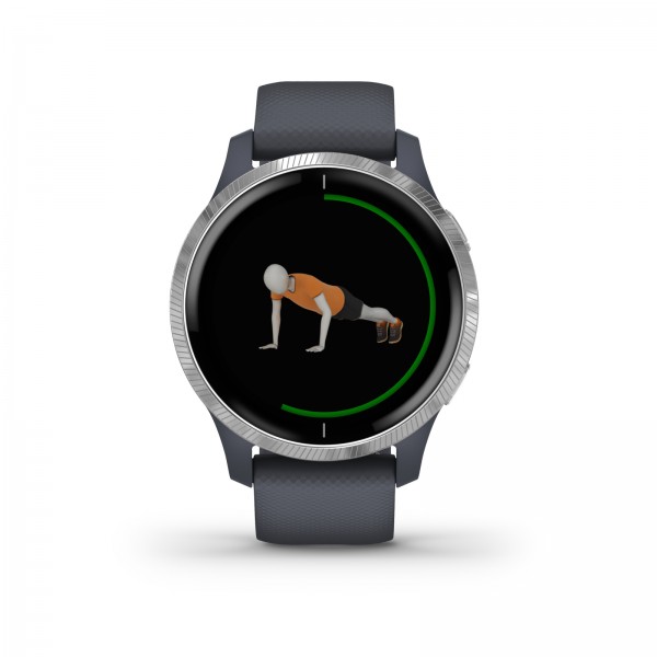 Garmin Venu Granite Blue with Silver Hardware and AMOLED Screen