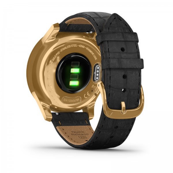 時計 GARMIN vivomove Luxe 24K gold Garmin vivomove Luxe 24K Gold with Black Embossed Italian Leather Band