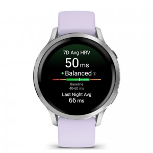 Garmin Venu 4 41mm Silver with Periwinkle Silicone Band