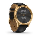 Garmin vivomove Luxe 24K Gold with Black Embossed Italian Leather Band